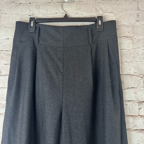 AKRIS Punto Women's Size 12 Wide Fiorina Pant Wool Flanel Slate-Tin 100% Virgin - Picture 4 of 8